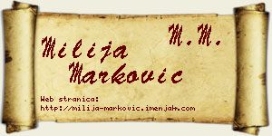 Milija Marković vizit kartica